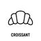 Thin line croissant icon.