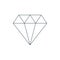 Thin line diamond icon, jewelry outline logo