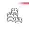 Thin line dollar coin stack icon. Outline, editable dollars coins stacks icon.