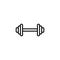 Thin line dumbbell icon on white