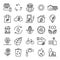 Thin line ecology icon set, vector eps10