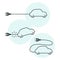 Thin line electric car icon with cord and plug - electrical dependence