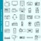 Thin line electronic devices vector icons set