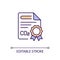 Thin line emissions certificate concept icon