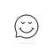 Thin line enjoy emoji speech bubble logo