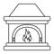 Thin line fireplace icon