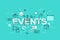 Thin line flat design banner for events web page, calendar, planning, marketing.