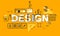 Thin line flat design banner of graphic design solutions