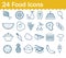 Thin line food icons set. Outline icon collection