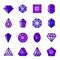 Thin line Gems icons set, vector illustration