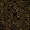 Thin Line Gold Black Valentine`s Day Seamless Pattern