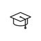 Thin line graduation cap icon