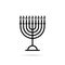 Thin line hanukkah candles black icon