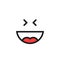 Thin line happy emoji logo like laugh