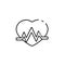 Thin line heartbeat icon