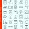 Thin line home appliances vector icons set