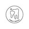 Thin line icon of family dental on white