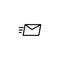 Thin line icon Sending mail icon, Envelope fast delivery
