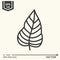 Thin line icon series - tropical leaf