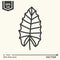 Thin line icon series - tropical leaf