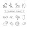 Thin line icon set