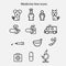 Thin line icons set of hospital and medical and veterinary care.