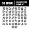 Thin line icons set of hosting and cloud computing networks concepts. Outline symbol collection. Editable vector stroke