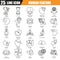 Thin line icons set of various mental features of human brain