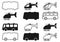 Thin line icons,solid icons for bus,helicopter,transportation,vector illustrations