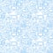 Thin Line Internet of Things White Seamless Pattern