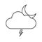 Thin line lightning storm icon
