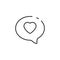 Thin line love chat icon
