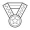 Thin line medal icon