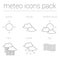 Thin Line Meteo Weather Vector Icon Pack