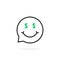 Thin line money emoji speech bubble logo
