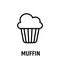 Thin line muffin icon.