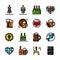 Thin line Oktoberfest icons vector illustration