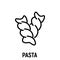 Thin line pasta icon.