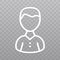 Thin line People icon. Single business human on transparent background.