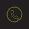 Thin line phone circle logo vector