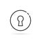 Thin line round keyhole door icon