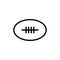 Thin line rugby ball icon