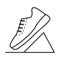 Thin line running shoes icon