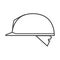 Thin line safety helmet icon