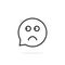Thin line scared emoji speech bubble logo
