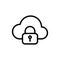 Thin line secure cloud icon