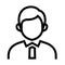 Thin line sharp vector icon / business person, office worker