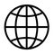 Thin line sharp vector icon /  world, earth, network, map