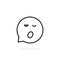 Thin line sleepy emoji speech bubble logo