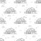 Thin line suburban american houses seamless pattern.